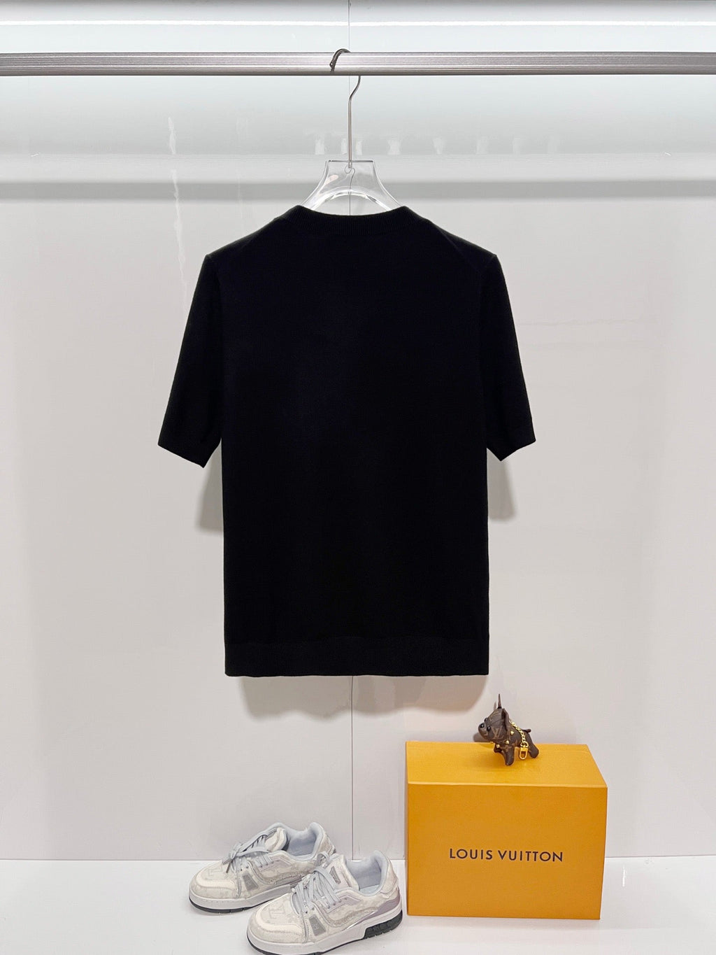 LV Embroidered Knitted Crew Neck T-Shirt